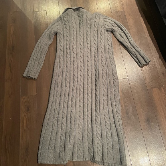 Long ankle length knit cardigan with deep pockets - Picture 5 of 5